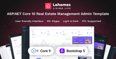 Lahomes - ASP.NET Core Real Estate Management Admin & Dashboard Template