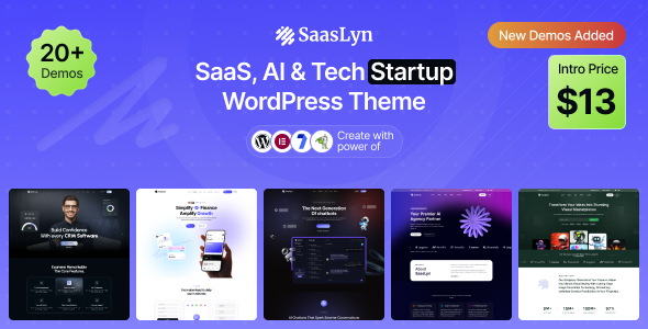 Saaslyn - Saas, AI & Tech Startup WordPress Theme Saaslyn - Saas, AI & Tech Startup WordPress Theme