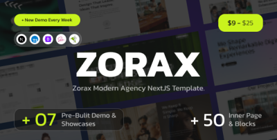 Zorax – Modern Creative Agency Portfolio NextJs Template