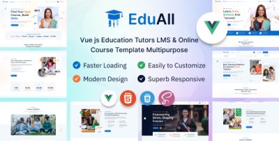 EduAll - Vue Js Education Tutors LMS & Online Course Template Multipurpose
