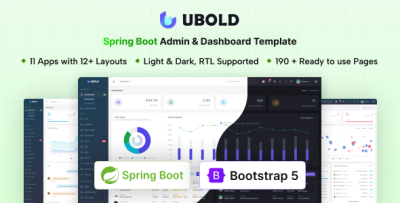 UBold - Spring Boot Admin & Dashboard Template