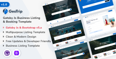 GeoTrip - Gatsby.js Multipurpose Business Listing & Booking Template