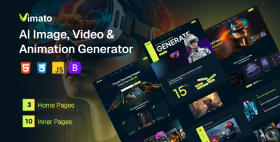 Vimato - AI Image, Video & Animation Generator HTML Template