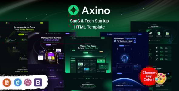 Axino - SaaS & Tech Startup HTML Template Axino - SaaS & Tech Startup HTML Template