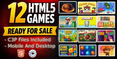 12-in-1 HTML5 Game Bundle (Ready-to-Use Projects)