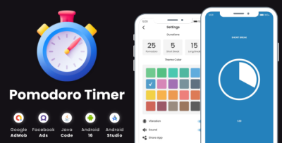 Pomodoro Timer with AdMob Facebook Ads Android