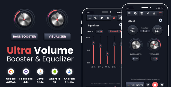Ultra Volume Booster Equalizer with AdMob Facebook Ads Android Ultra Volume Booster Equalizer with AdMob Facebook Ads Android