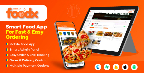 Foodx Multi Restaurant - Food Ordering App with Admin Foodx Multi Restaurant - Food Ordering App with Admin