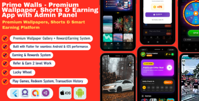 Prime Walls - Ultimate Wallpaper, Shorts & Earning App