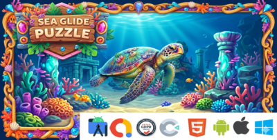 Sea Glide Puzzle (HTML5 Game + Construct 3)