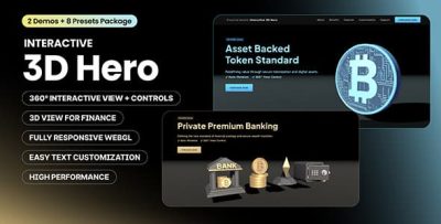 Financial 3D Hero Section - Animated & Interactive Web Elements