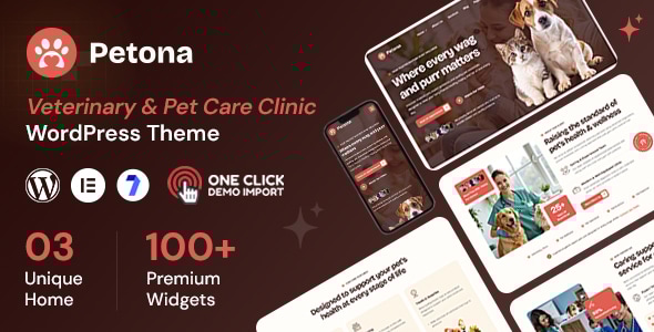 Petona - Veterinary & Pet Care Clinic WordPress Theme Petona - Veterinary & Pet Care Clinic WordPress Theme