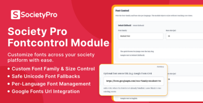 FontControl Module for SocietyPro