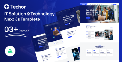 Techor- IT Solution & Technology Vue Nuxt Js Templete