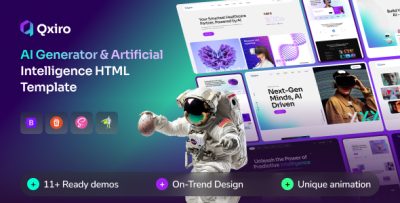 Qxiro – AI Generator & Artificial Intelligence HTML Template