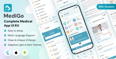 Medigo – Hospital & Medical Healthcare Flutter UI Kit for Doctor, Nurse & Patient Apps