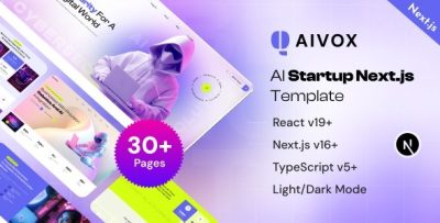 Aivox – AI Startup React Next.js Template