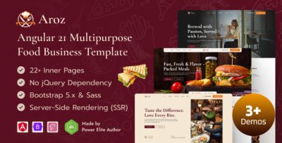 Aroz – Angular 21 Multipurpose Food Business Template