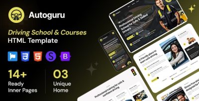 Autoguru - Driving School & Courses HTML Template