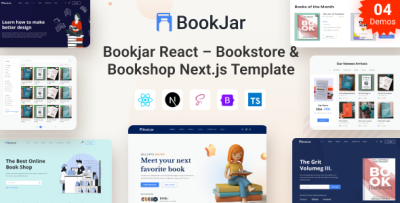 Bookjar React – Bookstore & Book Shop Next.js Template
