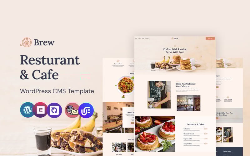 Brew - Cafe and Restaurant WordPress CMS Elementor Template Brew - Cafe and Restaurant WordPress CMS Elementor Template