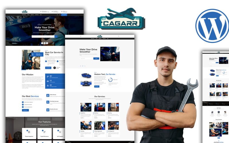 Cagaar Mechanics Car Repair WordPress Theme Cagaar Mechanics Car Repair WordPress Theme