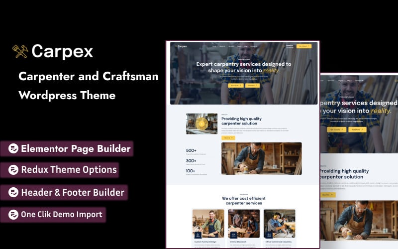 Carpex - Carpenter and Craftsman WordPress Theme Carpex - Carpenter and Craftsman WordPress Theme