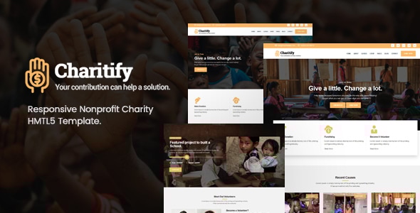 Charitify - NGO/Charity/Fundraising HTML Template Charitify - NGO/Charity/Fundraising HTML Template