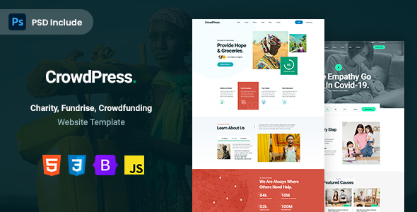 CrowdPress - Crowdfunding & Charity HTML Template CrowdPress - Crowdfunding & Charity HTML Template