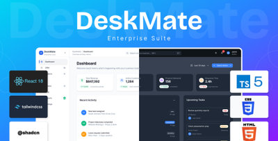 DeskMate – SaaS CRM, HR, Projects & Chat Management React Dashboard Template
