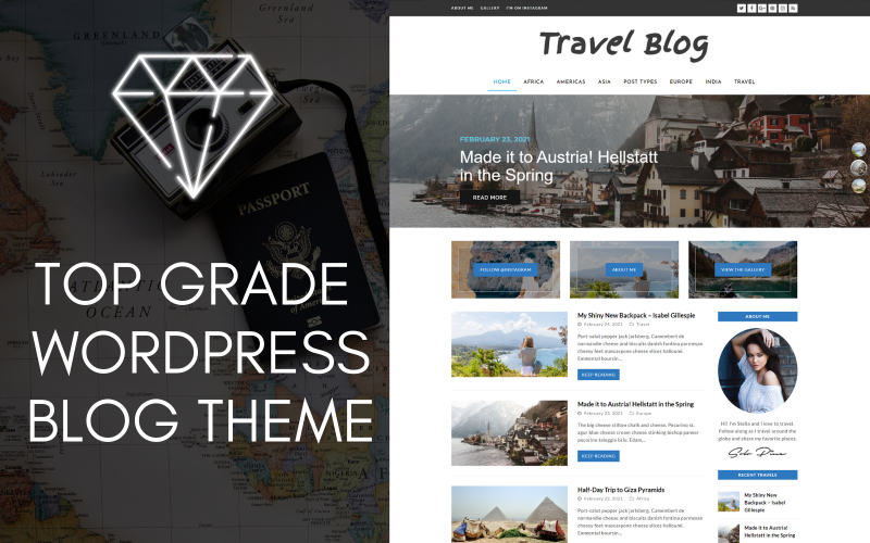 Diamond WordPress Travel Blog Theme Diamond WordPress Travel Blog Theme