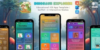 Dinosaur Explorer – Educational iOS App Template | SwiftUI | 6 Interactive Games