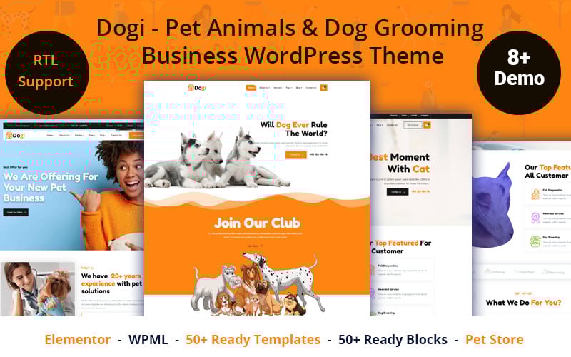 Dogi - Pet Animals & Dog Grooming Business WordPress Theme Dogi - Pet Animals & Dog Grooming Business WordPress Theme