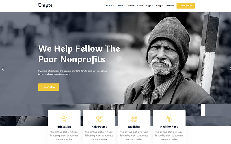 Empte - Poor Nonprofit and Charity WordPress Theme Empte - Poor Nonprofit and Charity WordPress Theme