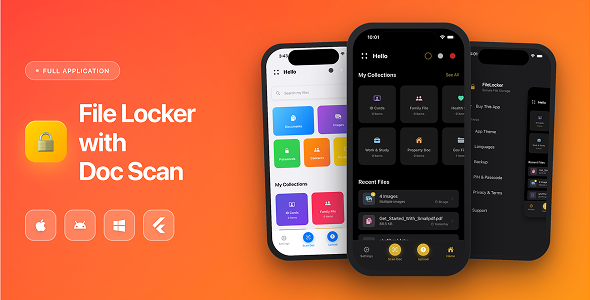 File Locker With File scan, modern Design, Full App IOS, Android, Windows File Locker With File scan, modern Design, Full App IOS, Android, Windows