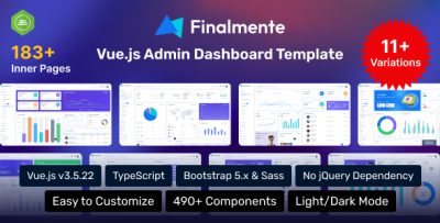 Finalmente - Vue.js Admin Dashboard Template