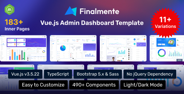 Finalmente - Vue.js Admin Dashboard Template Finalmente - Vue.js Admin Dashboard Template