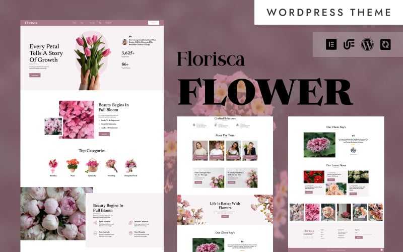 Florisca - Plants, Flowers, Seasonal Bouquets & Decoration WordPress Elementor Theme Florisca - Plants, Flowers, Seasonal Bouquets & Decoration WordPress Elementor Theme