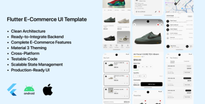 Flutter E-Commerce UI Template - Complete Shopping App with Provider & Material Design 3