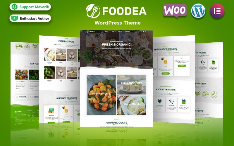 Foodea - Organic Food WordPress Elementor Template Foodea - Organic Food WordPress Elementor Template