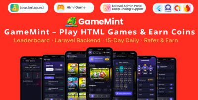 GameMint - Play & Earn HTML Games with Flutter and Laravel Backend