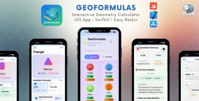 GeoFormulas - Interactive Geometry Calculator iOS App | SwiftUI | Full Source Code | Easy Reskin
