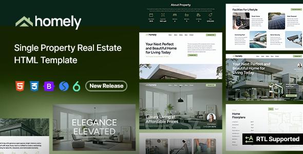 Homely - Single Property Real Estate HTML Template Homely - Single Property Real Estate HTML Template