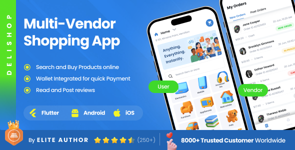 4 Apps Multi-Vendor eCommerce App Template | Hyperlocal Delivery Marketplace | Flutter | DeliShop 4 Apps Multi-Vendor eCommerce App Template | Hyperlocal Delivery Marketplace | Flutter | DeliShop