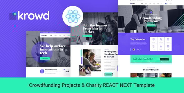 Krowd - Crowdfunding Projects & Charity React Next Template Krowd - Crowdfunding Projects & Charity React Next Template