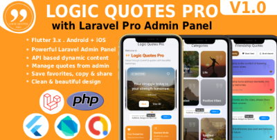 Logic Quotes Pro - Flutter Quotes App with Admin Panel V1.0