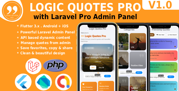 Logic Quotes Pro - Flutter Quotes App with Admin Panel V1.0 Logic Quotes Pro - Flutter Quotes App with Admin Panel V1.0