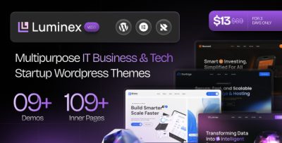 Luminex - Multipurpose IT Business & Tech Startup WordPress Theme