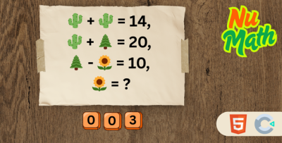 NuMath - Modern Emoji Math Logic Puzzle | Construct 3 (c3p) | 100 Levels