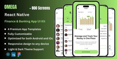 Omega - Finance, Banking, & Online Payment React Native CLI Ui Kit